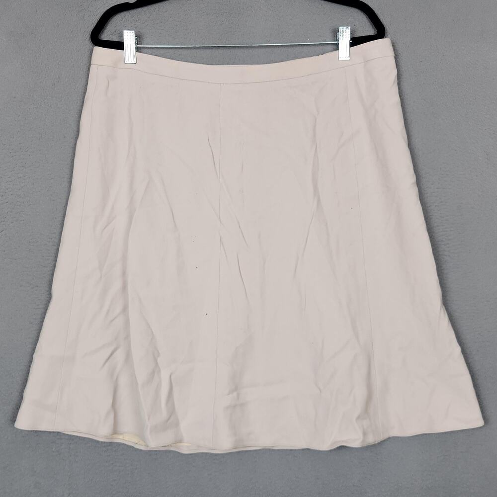 Giorgio Armani Skirt Womens 50 Beige A-Line Wool Lined Side Zip Made in Italy